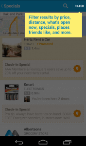 The New FourSquare Highlights Specials